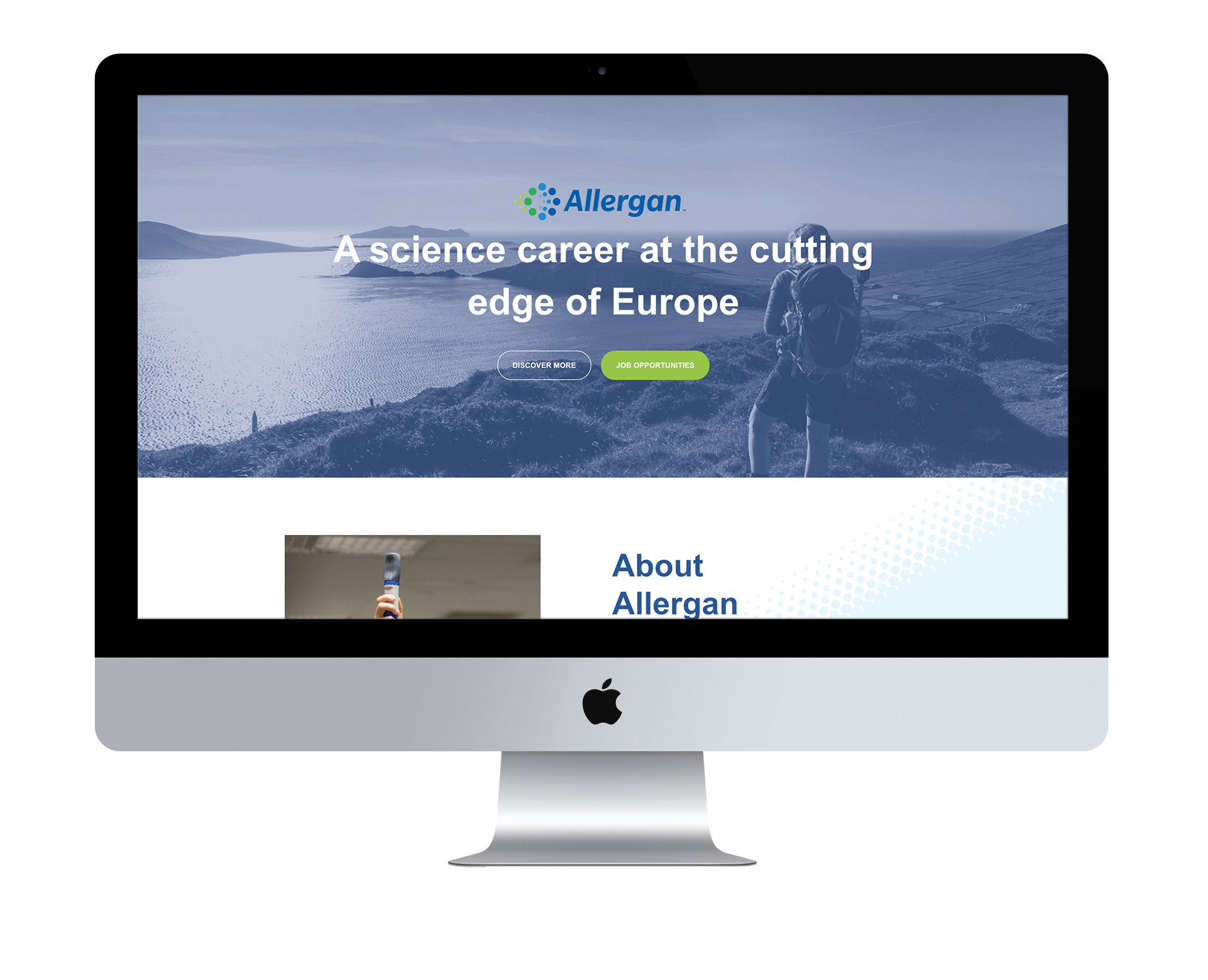 A screen showing the Allergan campaign's microsite